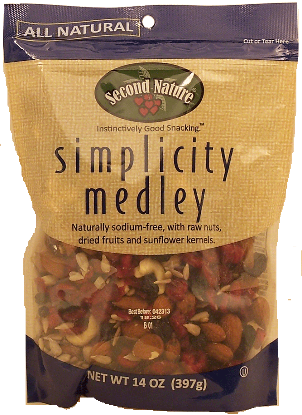 Second Nature simplicity medley sodium-free, raw nuts, dried fruits and sunflower kernels Full-Size Picture